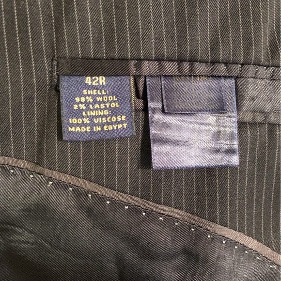 Brooks Brothers 346 Stretch 42R Men's Black White Pinstripe Wool 2PC Suit - Picture 9 of 16